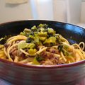 マニー's cooksnap of when they made あっさり和風de牛肉＆野沢菜パスタ☆.