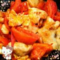 RIKOTORA's cooksnap of when they made こんがりチキンのピリ辛トマ玉炒め.
