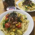 単刀直入's cooksnap of when they made シーチキンと夏野菜のぶっかけパスタ.
