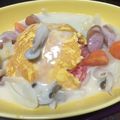 まゆへぃ's cooksnap of when they made クリームシチューのたらこオムライス.