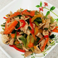 AKYI's cooksnap of when they made 簡単10分で完成！小松菜と豚肉の生姜炒め.