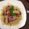 そらくんの母's cooksnap of when they made 桃と生ハムの冷製パスタ.