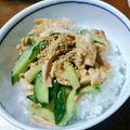 クックXTI4YD☆'s cooksnap of when they made 鶏ササミとキュウリと大葉の梅さっぱり丼.