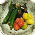 mamacn's cooksnap of when they made オクラとプチトマトの焼きびたし.