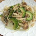 きらり流れ星's cooksnap of when they made ゴーヤ☆しめじ☆ベーコンのパスタ.