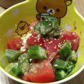 akiママ♪'s cooksnap of when they made オクラとトマトと豆腐のゴママヨサラダ.
