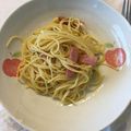 たまきく's cooksnap of when they made にんにくスパゲッティ.