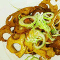 深川シンディ's cooksnap of when they made 簡単☆豚バラ切り落とし肉と蓮根の甘辛炒め.