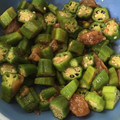 Kuronite's cooksnap of when they made オクラと梅肉の和え物.