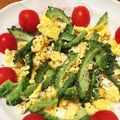 0chan777's cooksnap of when they made ゴーヤと卵のオリーブオイル炒め.