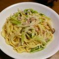 naga⭐'s cooksnap of when they made 牛乳でアスパラとベーコンのクリームパスタ.