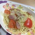 ☆ひなごろー☆'s cooksnap of when they made トマトとベーコンのオイルソースパスタ.