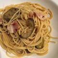Toshiecook's cooksnap of when they made なすベーコン☆パスタ（ガーリック味）.