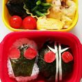 あさここなっつ's cooksnap of when they made 仮面ライダーダブル黒★キャラ弁.