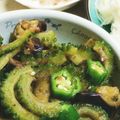 よつぽん's cooksnap of when they made 簡単!ゴーヤなすオクラのおかか和え.