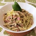 Ag＊'s cooksnap of when they made バジルクリームソース パスタ.