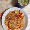 さんろくの住民's cooksnap of when they made 麺つゆで♪トマトと卵のそうめんチャンプル.