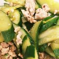しょーん＃３０'s cooksnap of when they made キュウリと挽肉の中華ドレッシング炒め.