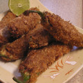 カルチョーフィ's cooksnap of when they made 万願寺とうがらしの肉詰めフライ.