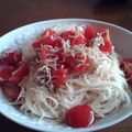 りっきぃ－'s cooksnap of when they made トマトとじゃこのぶっかけ素麺.
