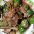 みーるの's cooksnap of when they made ＊ししとうとみょうがの炒め物＊.