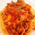 ゆいまま0326's cooksnap of when they made ナスとベーコンのトマトスパゲティ☆.
