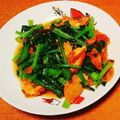 のぞきぱんだ's cooksnap of when they made 小松菜と鮭のオリーブオイル炒め.