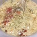 megomo's cooksnap of when they made 夏に♪トマトとオクラのかきたまスープ.