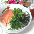 tennisnoah's cooksnap of when they made ランチにも＊炙りサーモンのユッケ丼.