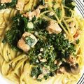 hawaiinut's cooksnap of when they made サーモンの和風クリームパスタ♪.