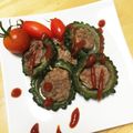 お弁当パパさん's cooksnap of when they made ゴーヤーの鶏肉詰め焼き.