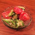 moooiii's cooksnap of when they made トマトとオクラのごまポン和え.