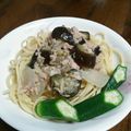 musiccandy's cooksnap of when they made 白だしで簡単！ナスとツナの和風冷製パスタ.