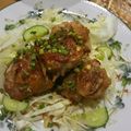sugerpink's cooksnap of when they made 特製怪味ソース♡豚コマ牛蒡の丸め焼き.
