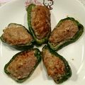 ノラぽん's cooksnap of when they made 簡単！ジューシー！ピーマン肉詰め！.