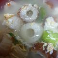 あじ見フライ's cooksnap of when they made レタスとちくわのピリ辛中華スープ.