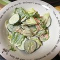 りおなさらら's cooksnap of when they made レタスとキュウリのわさびマヨサラダ.
