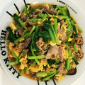 みるてぃ～ゆ's cooksnap of when they made 小松菜と豚肉の卵炒め.