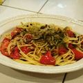 ダッフィーニーうに's cooksnap of when they made 釜揚げしらすトマトのペペロンチーノパスタ.