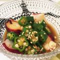 ＊＊まゆゆ＊＊'s cooksnap of when they made ＊タコとオクラのからし酢醤油和え＊.