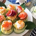 でむでみ's cooksnap of when they made くるっときゅうりのお花ケーキすし.