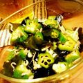 クックWQLOJ9☆'s cooksnap of when they made オクラとしらすのわさびポン酢和え.