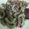 yukkiddr02's cooksnap of when they made ゴーヤとナスのそぼろ味噌炒め.