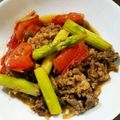 ふきぴー's cooksnap of when they made 牛肉とトマト、アスパラのショウガ炒め.