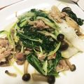 Moffyyy's cooksnap of when they made 水菜大量消費！豚肉と水菜の塩麹柚子胡椒炒.