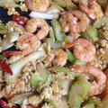 波平温泉's cooksnap of when they made えびとセロリの中華玉子炒め.