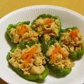 もんしゅしゅ's cooksnap of when they made ケチャップ味で＊ピーマンの高野豆腐詰め.
