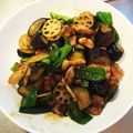 mami0825's cooksnap of when they made 茄子と鶏肉のピリ辛炒め.