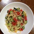 クック8Q8AN3☆'s cooksnap of when they made トマトとオクラの和風冷製パスタ.