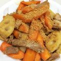 うらもこ's cooksnap of when they made 食物繊維たっぷり！豚肉と根菜の甘辛炒め☆.
